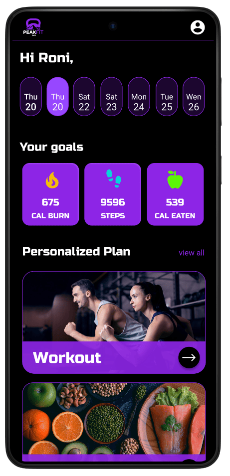 PeakFit App - página principal